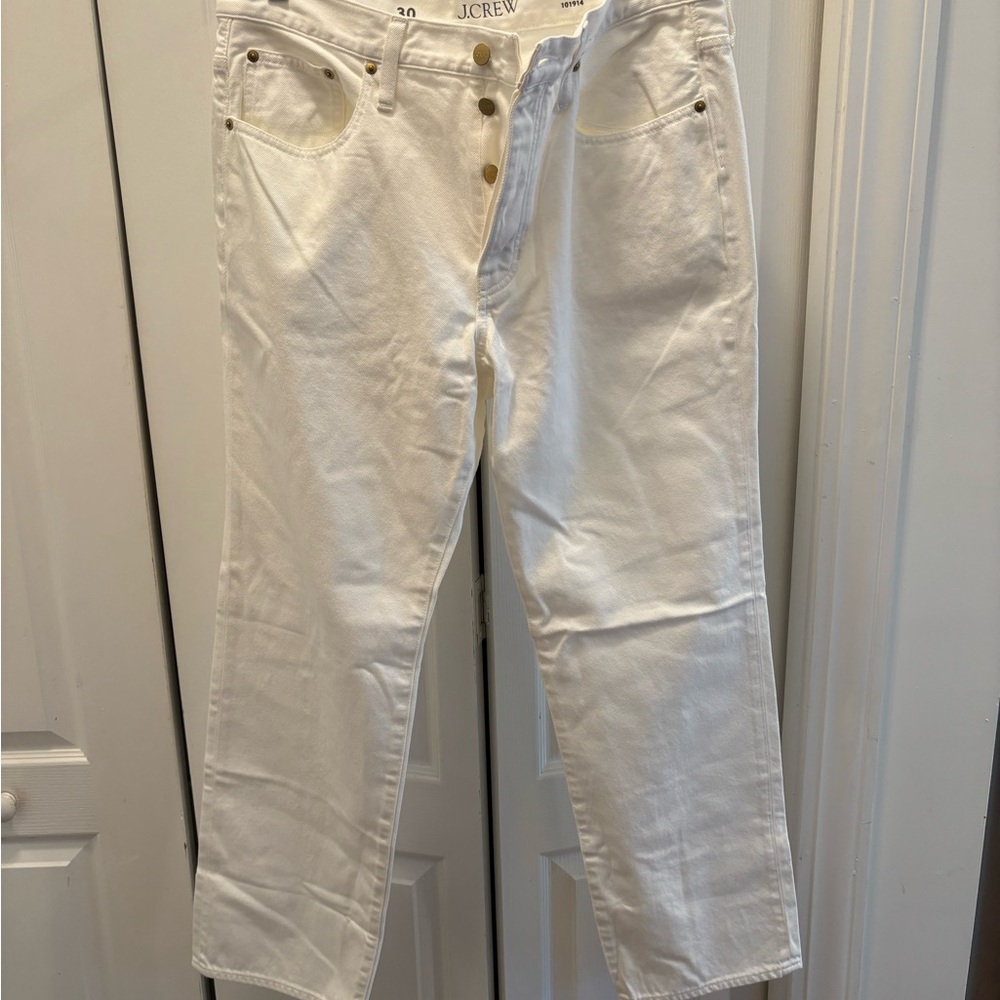 J. Crew White '84 Slouchy Button-Fly Jeans